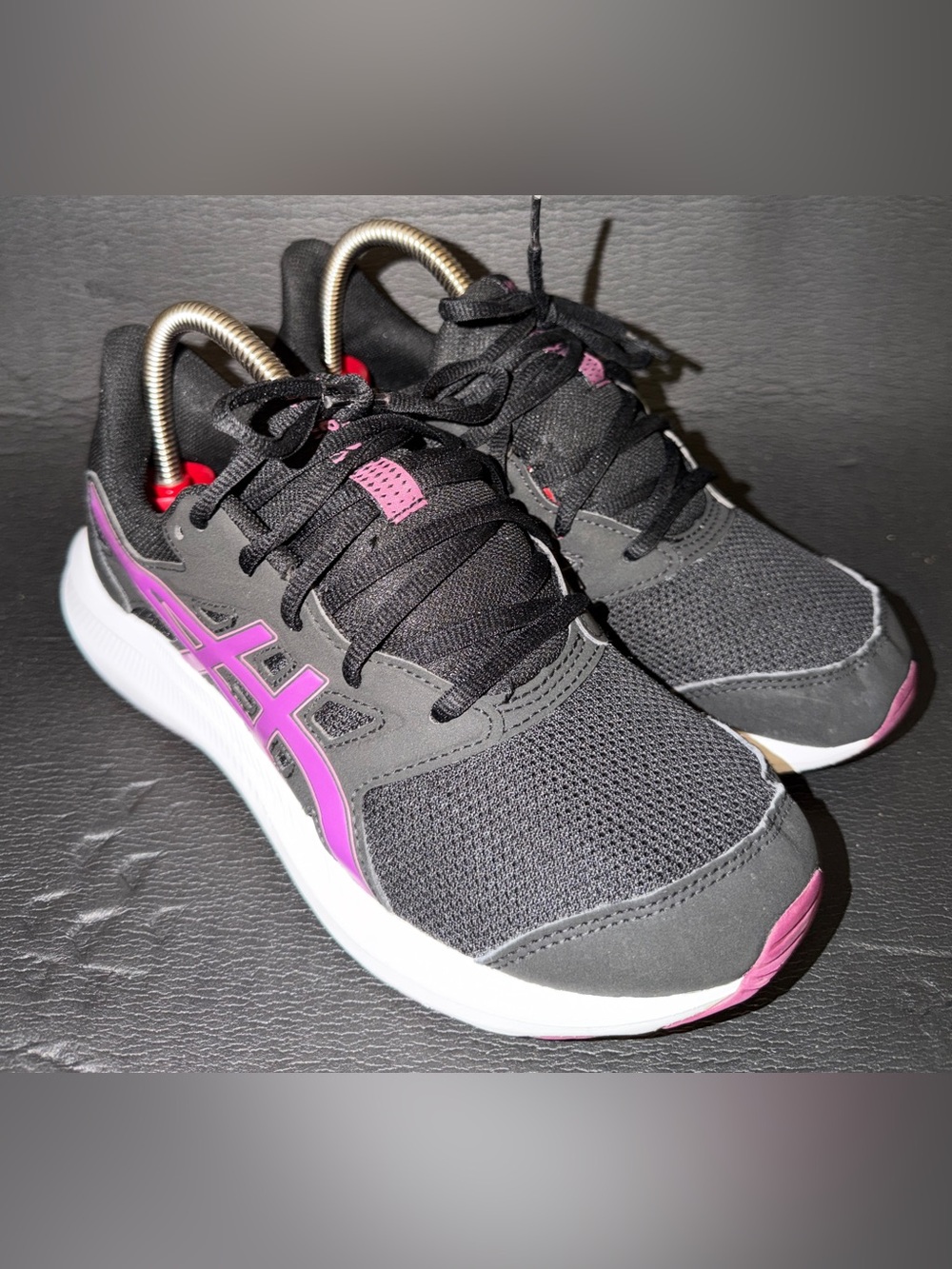 Asics Black Sneakers with Purple Accents